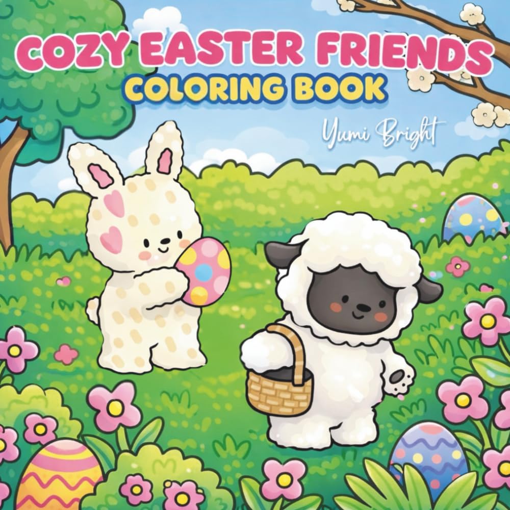 Cozy Easter Friends Coloring Book: Adorable Spring Animal Pages with Simple, Bold Designs for Relaxing and Fun Creativity