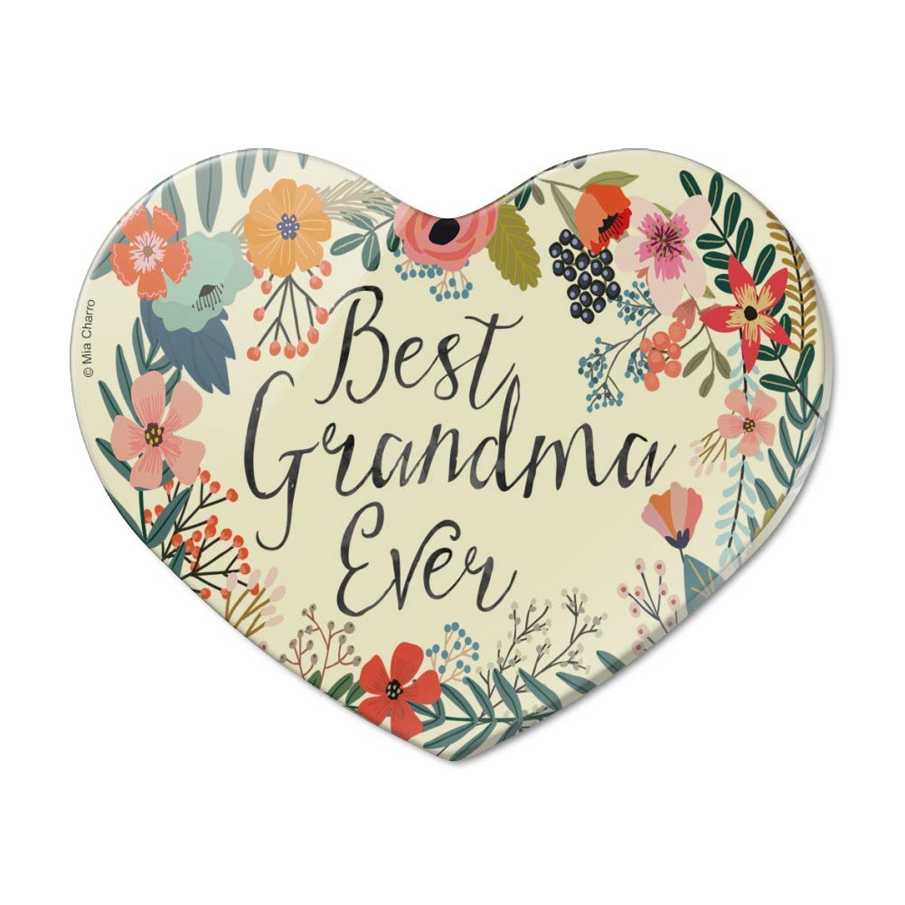 Best Grandma Ever Floral Heart Acrylic Fridge Refrigerator Magnet