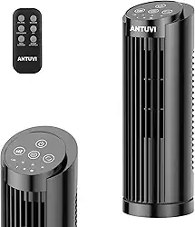 Ventilador da Torre Mini 32cm/13'', Ventilador de Secretária, Controle Remoto, Velocidade Ajustável, Temporizador, Economia de Energia, Preto 220V