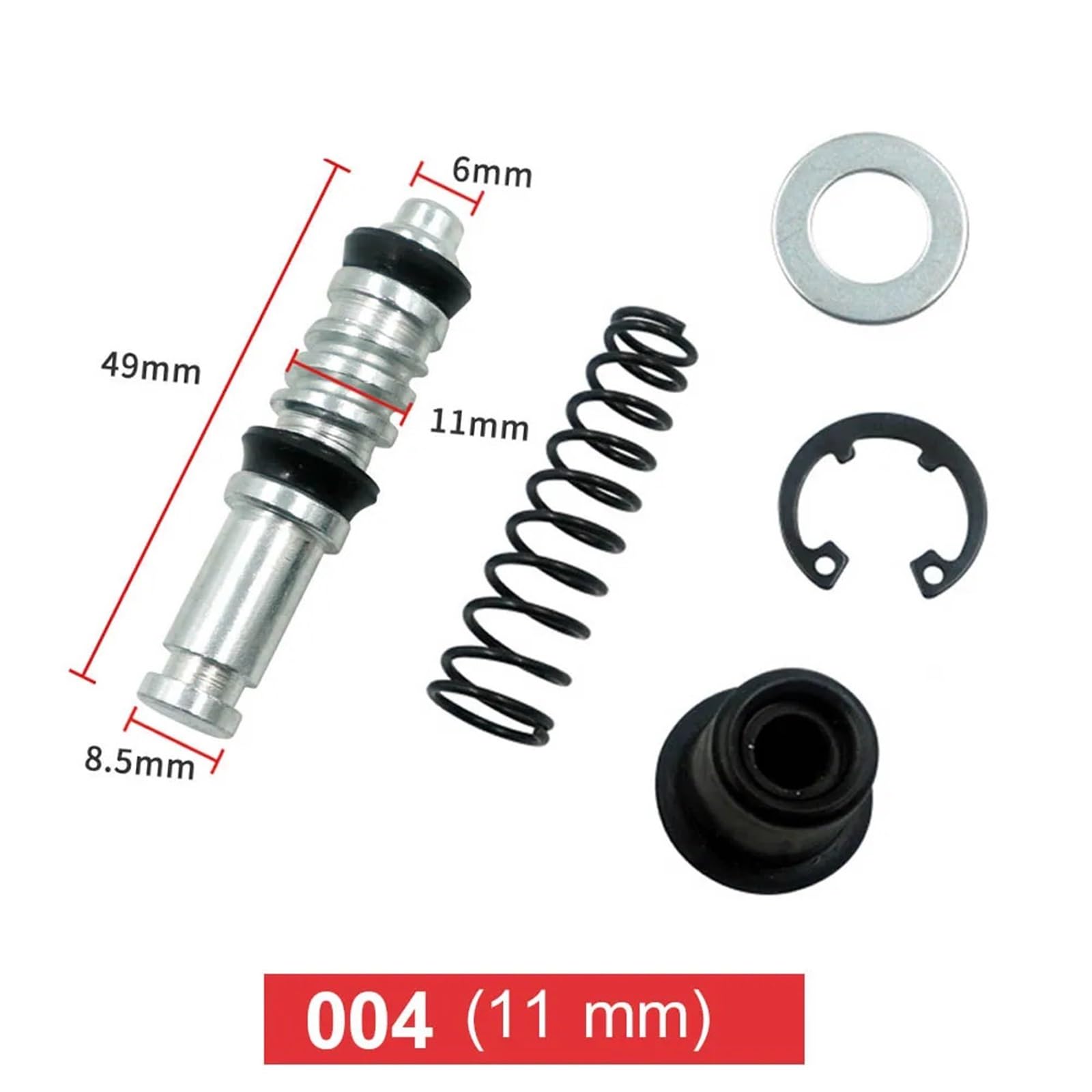 Kit di Riparazione per Pompa Freno a Disco per Moto, Cilindro Principale Anteriore e Posteriore,vaschetta in Pelle, 14 mm, 12,7 mm, 11 mm Arretratore Pistoncini(004(11MM))