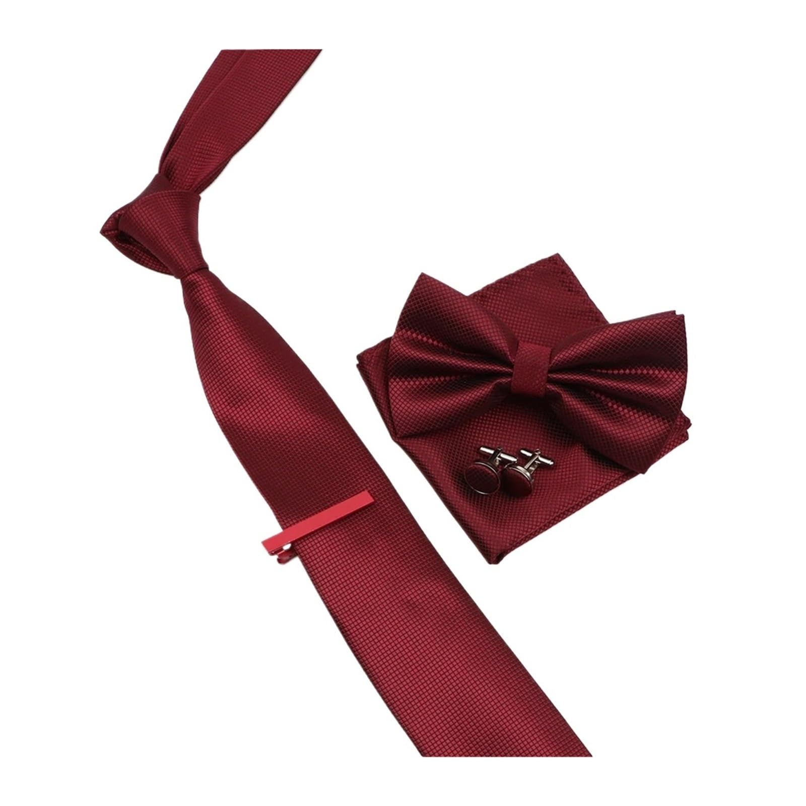 Gemelos de corbata tejidos jacquar del poliéster conjunto la pajarita los hombres color sólido Para Fiestas De Empresa Y Bodas