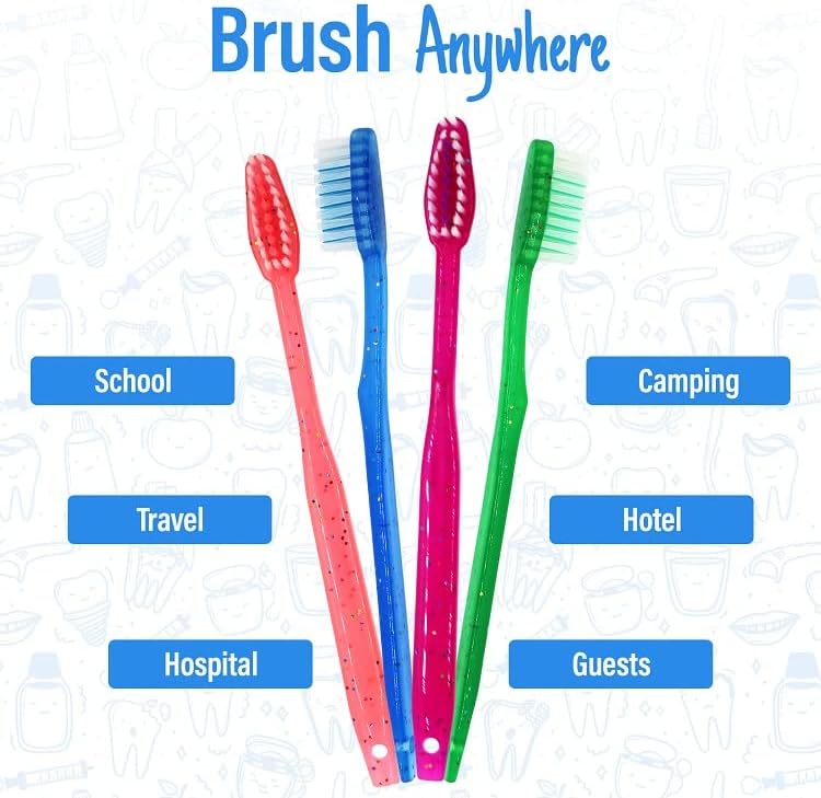 144 Pack Kids Disposable Toothbrushes with Paste | Bubblegum Flavor Pre-Pasted for Children & Individually Wrapped| Perfect for School, Camp, Summer Vacation, Daycare (144 Pack)