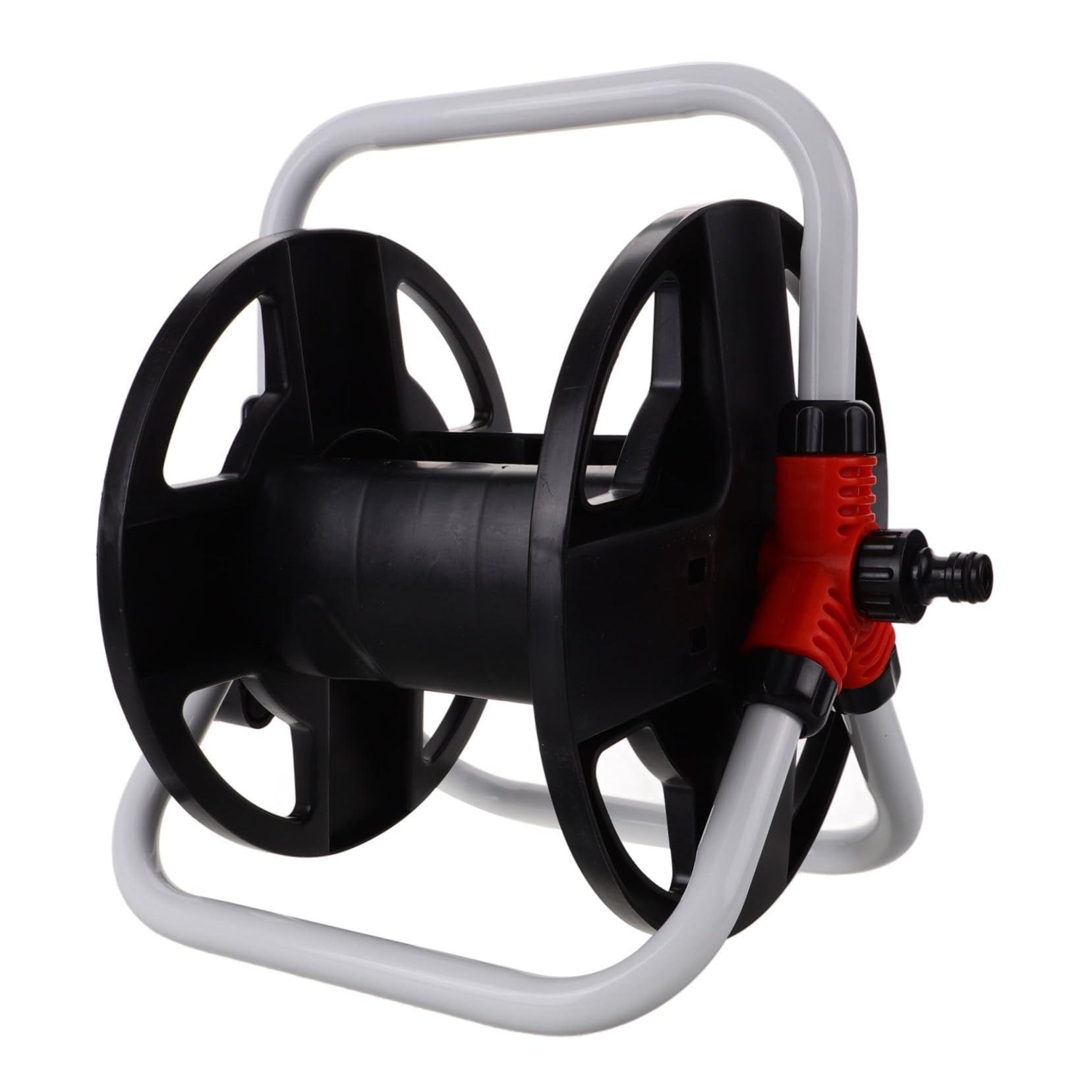 Support de rangement pour tuyau arrosage autoportant et enrouleur