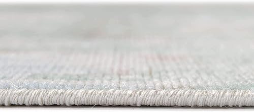 Miniatura 4 de Unique Loom Lotus Collection - Alfombra rectangular de 7 pies 10 pulgadas x 10 pies, color verde azuladoazul claro