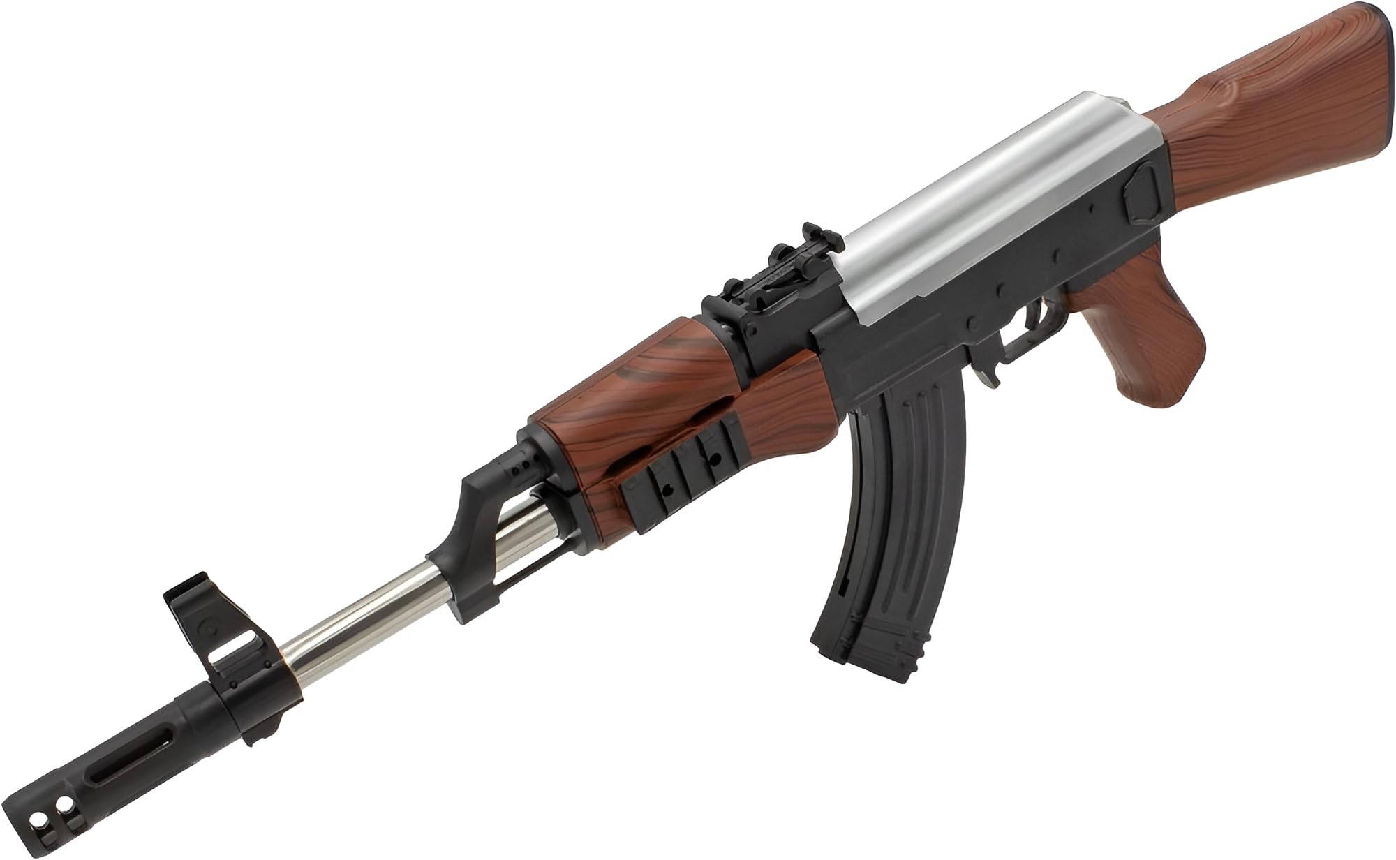 B.W. Softair Gun Airsoft Gewehr + Munition | AK 47 (A76) - Schwarz Profi Voll ABS | 57 cm. Inkl. Magazin & unter 0,5 Joule (ab 14 Jahre)