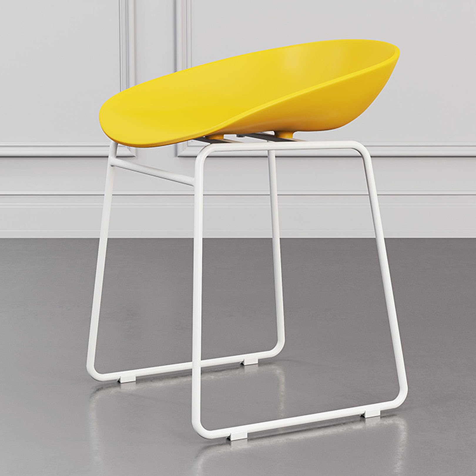 Chaise de cuisine en métal style industriel, assise confortable 45 cm
