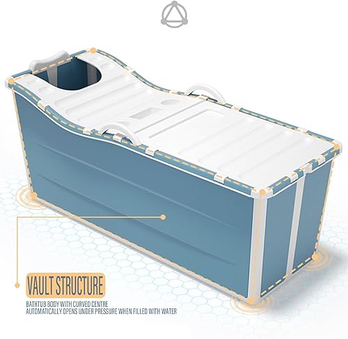 Miniatura 7 de Bañera portátil para adultos, bañera plegable e independiente para masaje, para el hogar, sauna, spa, remojo de baño, sudor al vapor con tapa y