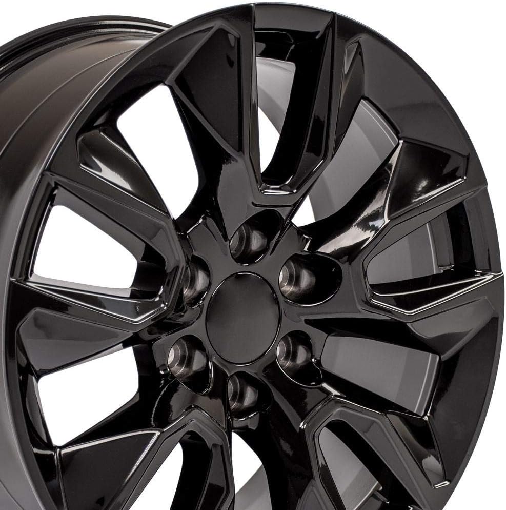 OE Wheels CV32 20 Inch Rim Fits Silverado 1500 RST Style 6x139.7 20x9 Gloss Black - Hollander 5916 (1)