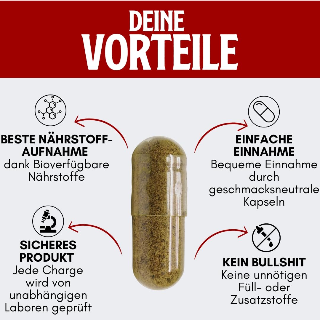 HERZSANG (90 capsules) – Forte synergie du cœur de bœuf et du foie de bœuf ; pour les sportifs ; plus d'énergie et de performance grâce aux superaliments naturels ; 100 % allemand, 100 % animal, 100 %