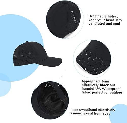 Miniatura 5 de Century Star Gorra de béisbol para mujer, gorra de béisbol para cola de caballo, sombreros para correr, transpirable, impermeable, de secado rápido,