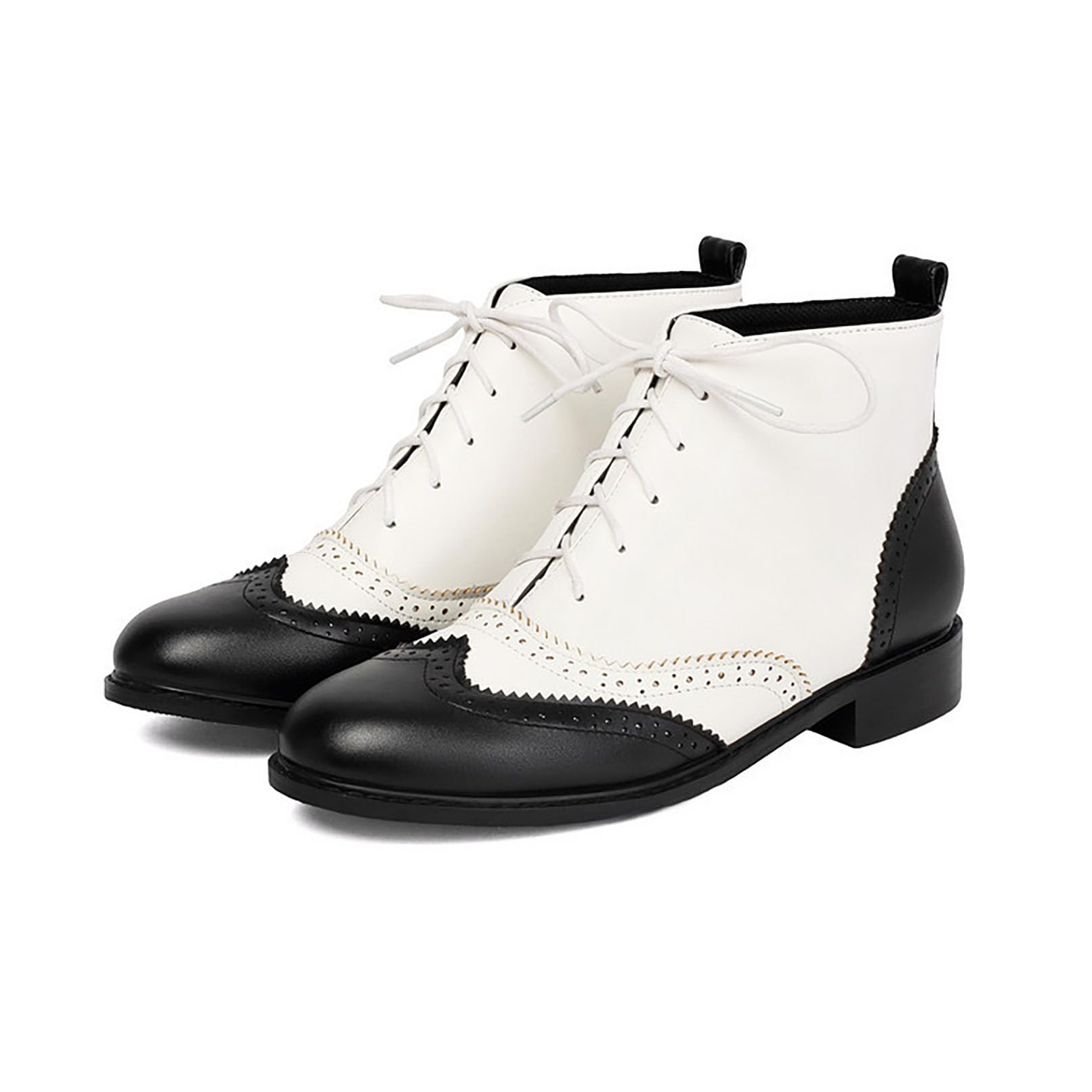 Generico Stivaletti Donna Stile Francesina, Modello Stringato Chic