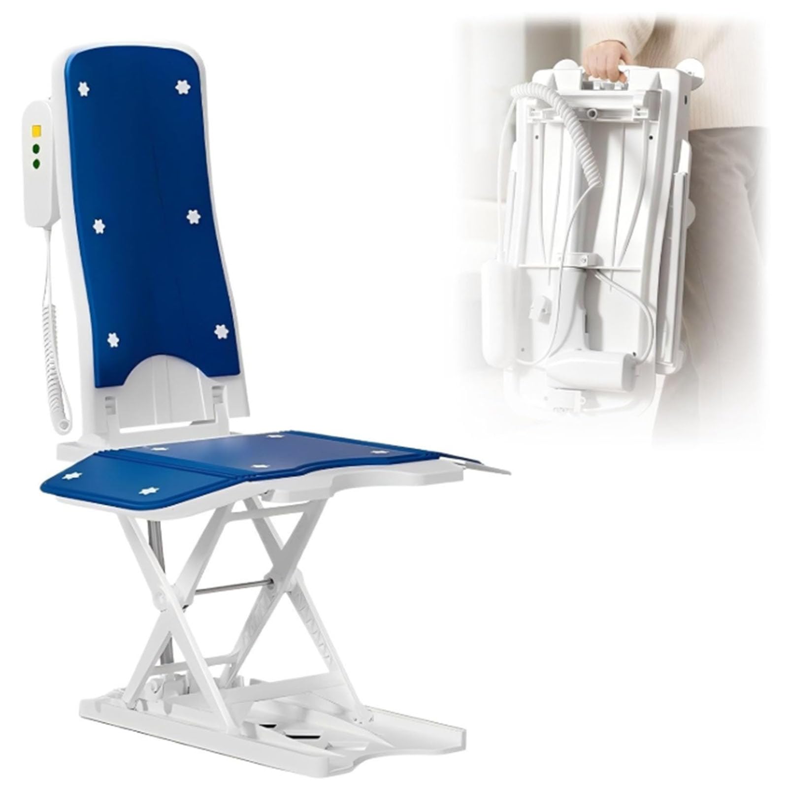BCBKD Chaise Debout Électrique avec roulettes, Dispositif D'assistance Pliable pour Personnes Âgées, Hauteur Réglable De 0 À 50 Cm, Capacité Maximale De 140 Kg