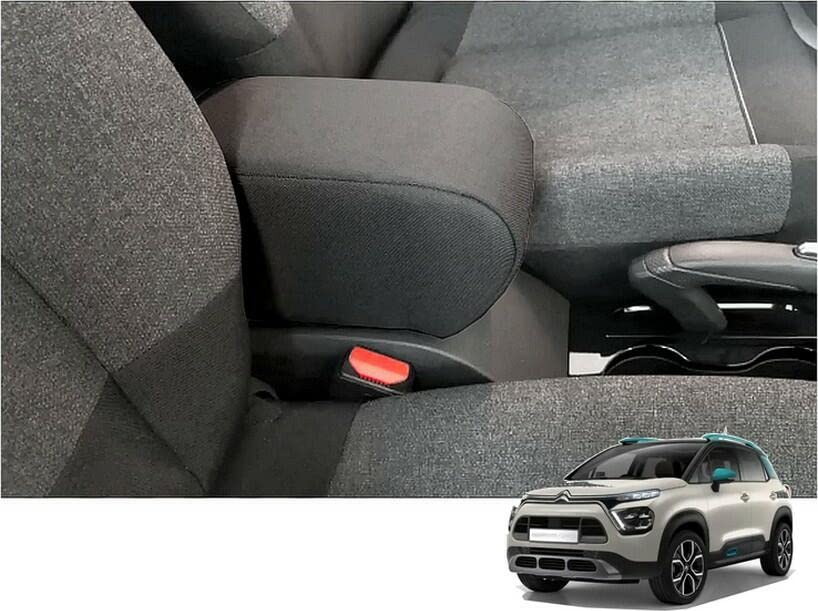 Drive Design Bracciolo Compatibile per Citroen C3 Aircross (2021-2024) in Tessuto Nero - Versione Tunnel con SERRANDINA Montaggio Senza Viti