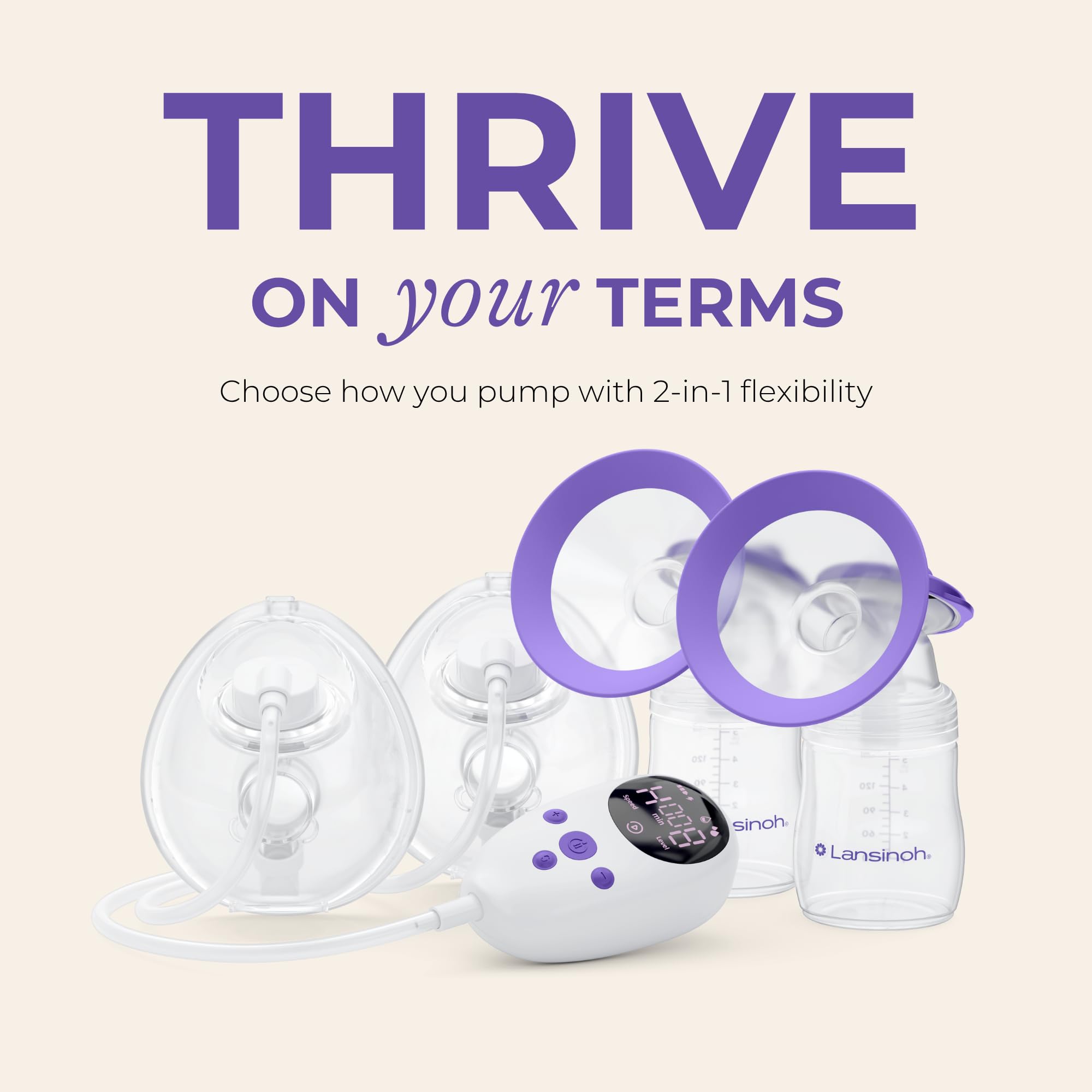 Thrive 2-in-1 Breast Pump - The Freedom of a Wearable Plus The Power of a Hospital-Strength Pump—All in one Sleek, Portable Design (Model P3)