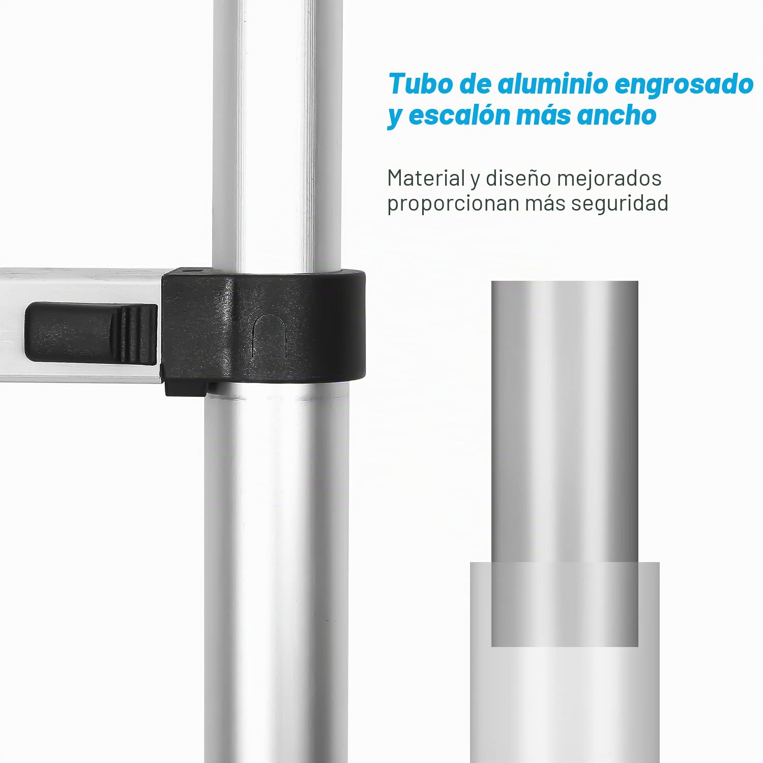 Escalera telescópica de aluminio de 3,2 m, extensible, con asa de transporte, antideslizante, multiusos, soporta hasta 150 kg