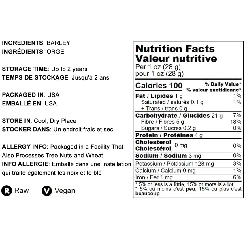 Miniatura 4 de Grano de cebada descascarada, 2 libras, 100% grano entero, vegano, ideal para hornear en casa, elaboración de cerveza, molienda. Rico en selenio,