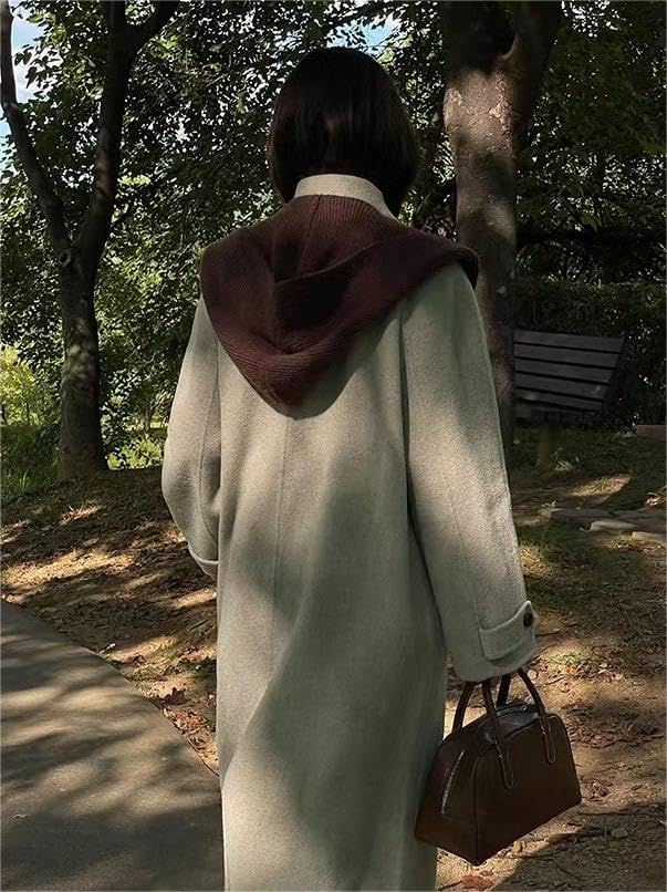 Women Winter Knitted Hooded Hat Pure Color Long Scarf Cap Warm Shawl Wrap Head Scarves Pullover Hat for Winter Fall3