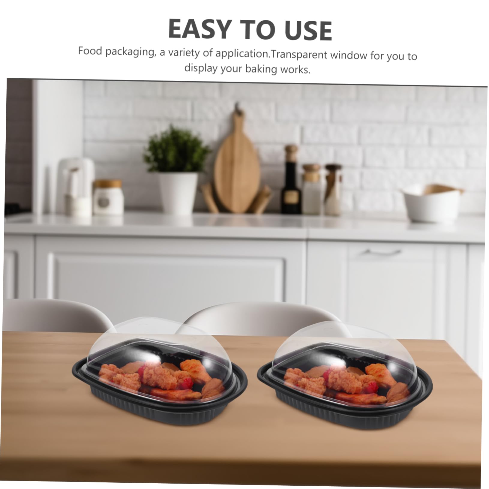 COLLBATH 6Pcs Clear Lid Food Box Containers Takeout Boxes for Party Restaurant Use for Displaying Baked Goods Leak Resistant Versatile Packaging