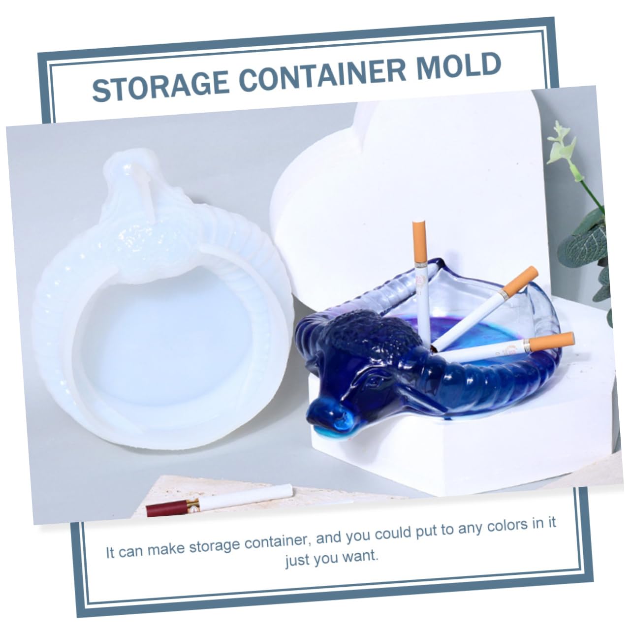 NUOBESTY 2pezzi Stampo Silicone Per Contenitore Forma Di Testa Di Mucca Mold Flessibile Per e Decorazioni Supporto Per Riporre Oggetti Creativo e Riutilizzabile