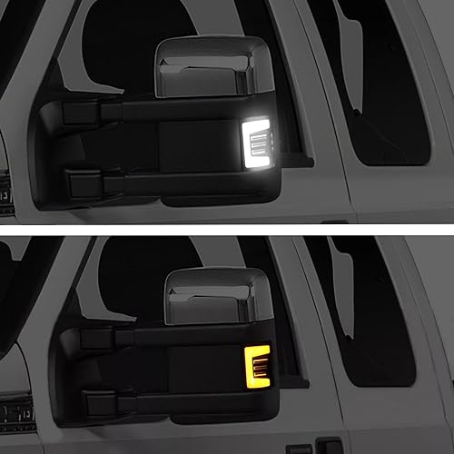 Miniatura 26 de Switchback - Luces LED para espejo lateral compatibles con Ford F250 F350 F450 F550 Super Duty Pickup 2008-2016 Sin patrón-blanco+ámbar