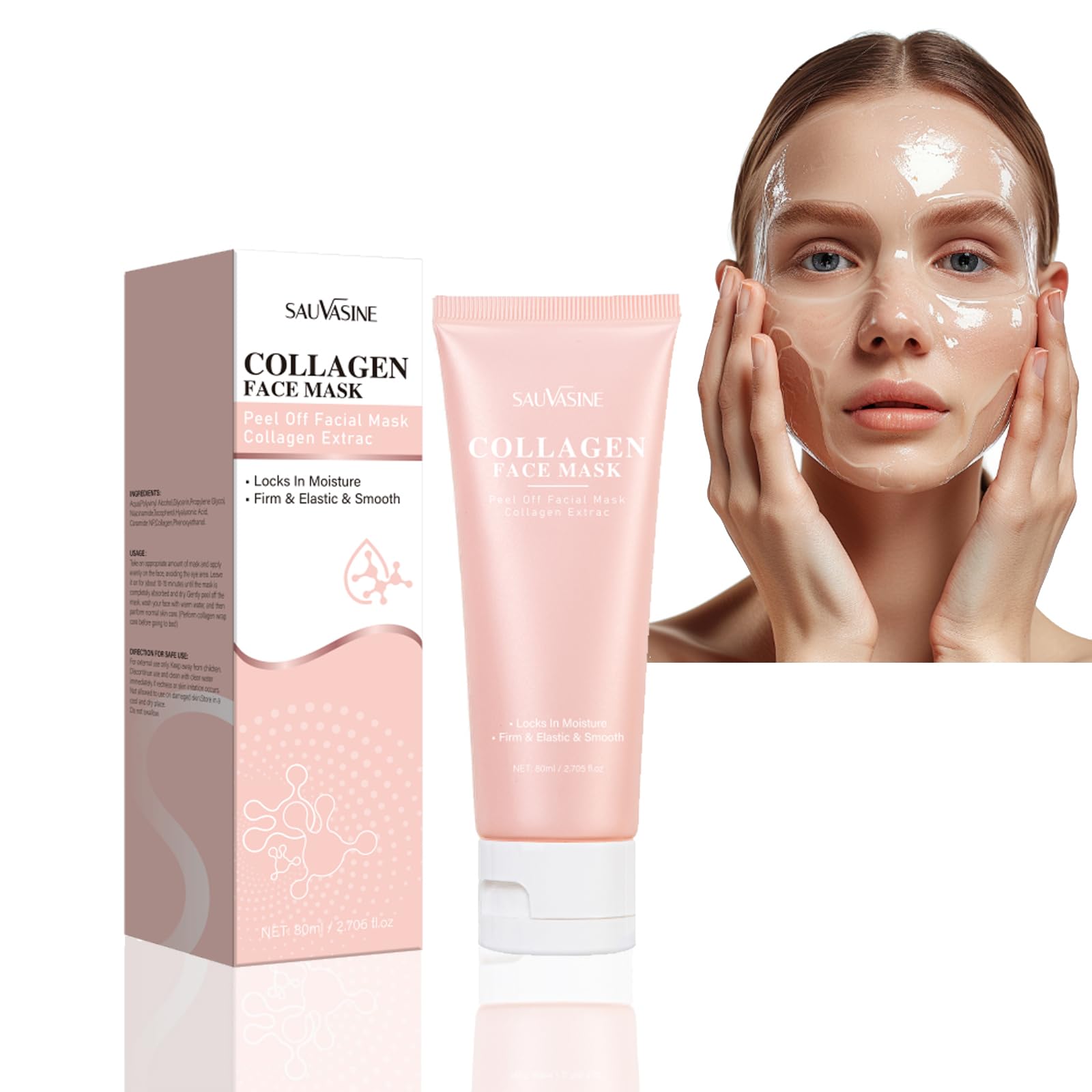 Ueseinl Collagen Wrapping Peel-Off Mask Overnight, Collagen Night Wrapping Face Mask, Hydrates & Firming Face Mask for Moisturizing & Tightening,