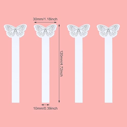Miniatura 2 de Honbay 100 tiras de prueba de perfume desechables con patrón de mariposa, aceites esenciales, tiras de prueba de papel, papel de prueba de olor para