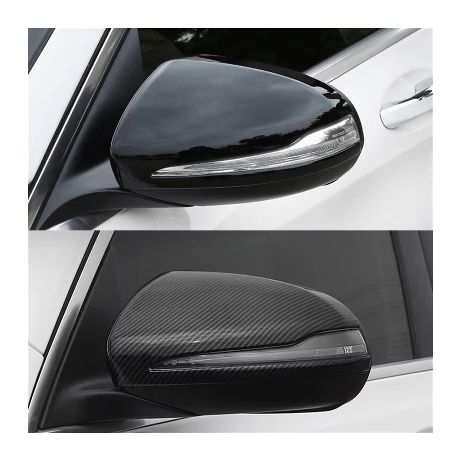 osłona lusterka bocznego 2 szt. do modeli C, GLC, S, E, klasy W205, X253, W222, W213, W238, osłona lusterka wstecznego, lewa strona, karbonowa, czarna(Carbon pattern-1)