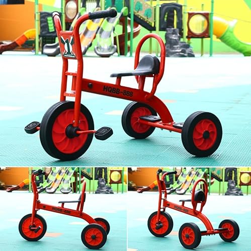 Miniatura 7 de YXWJ Triciciclo para niños preescolares, para dos jinetes de más de 3 años de edad, pedal de doble asiento, triciclo de jardín de infantes y parque