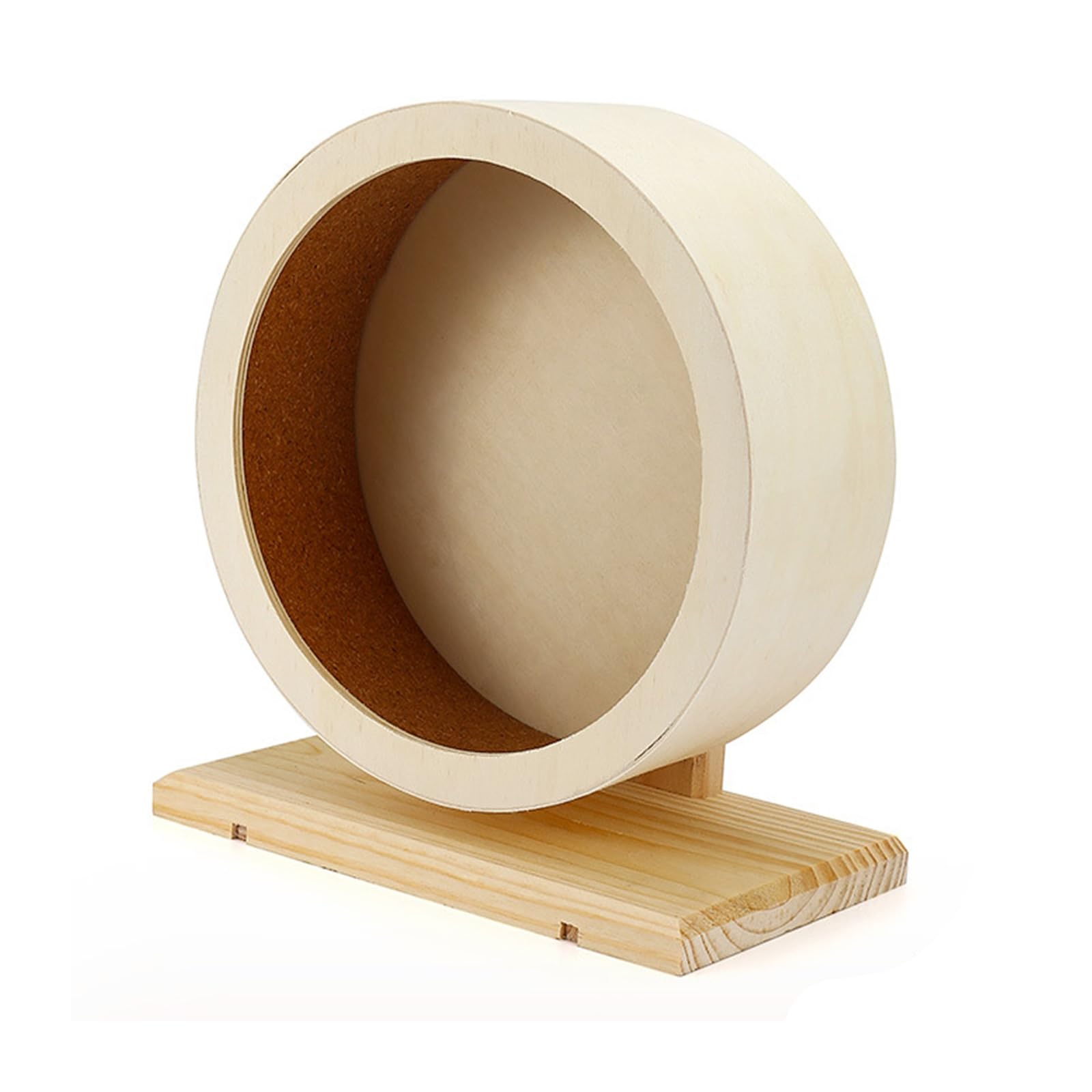 Rueda silenciosa para hámster, juguete de madera para ejercicio para mascotas pequeñas con base estable, divertido juguete de entretenimiento