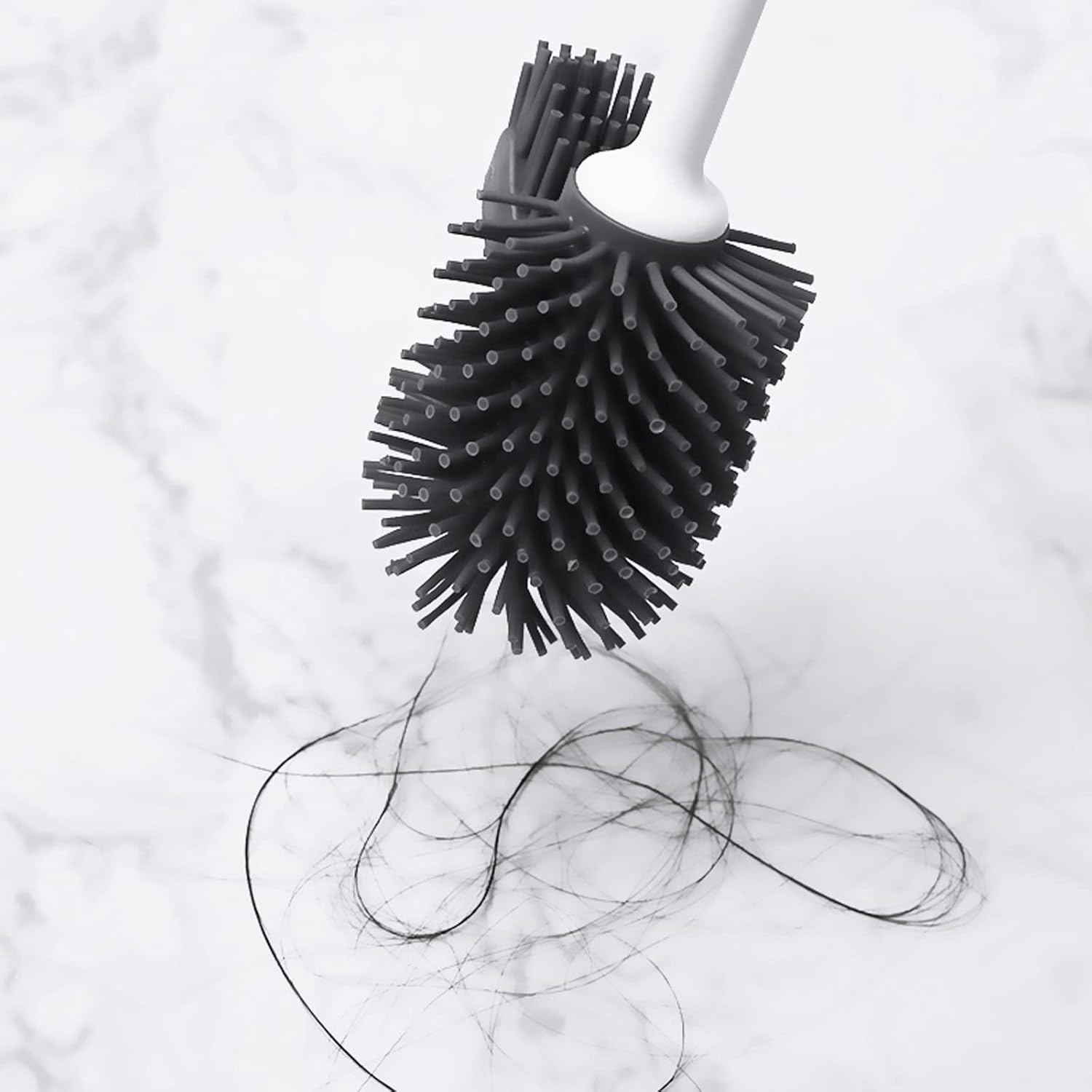 Toilet Brush Holder Toilet Brush 360 Degree Wash Toilet Brush Holder Wall-Mounted Household Toilet Silicone Toilet Brush Set Automatic Opening and Closing Toilet Brush Holders