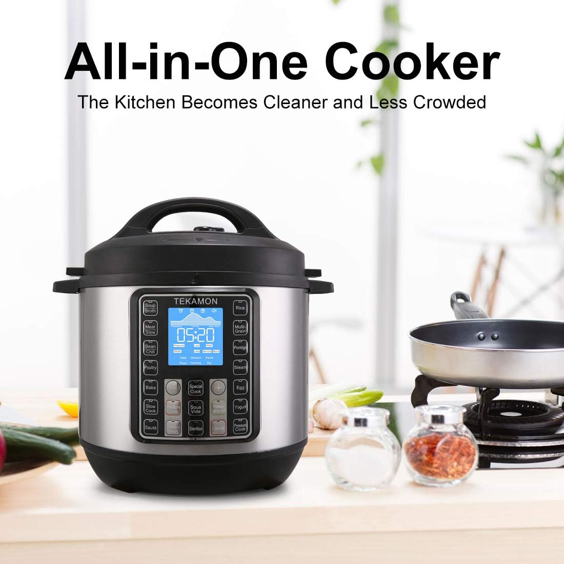 Black Friday - 50% OFF TEKAMON 11-in-1 Electric Pressure Cooker 6.5 Quart, Rice Cooker, Slow Cooker, Egg Cooker, Yogurt Maker, Sauté, Steamer, Stockpot, Sous Vide Cooker, Warmer and More with Deluxe Accessory Set Free Shipping Over $50 TEKAMON 11-in-1 Electric Pressure Cooker 6.5 Quart, Rice Cooker, Slow Cooker, Egg Cooker, Yogurt Maker, Sauté, Steamer, Stockpot, Sous Vide Cooker, Warmer and More with Deluxe Accessory Set