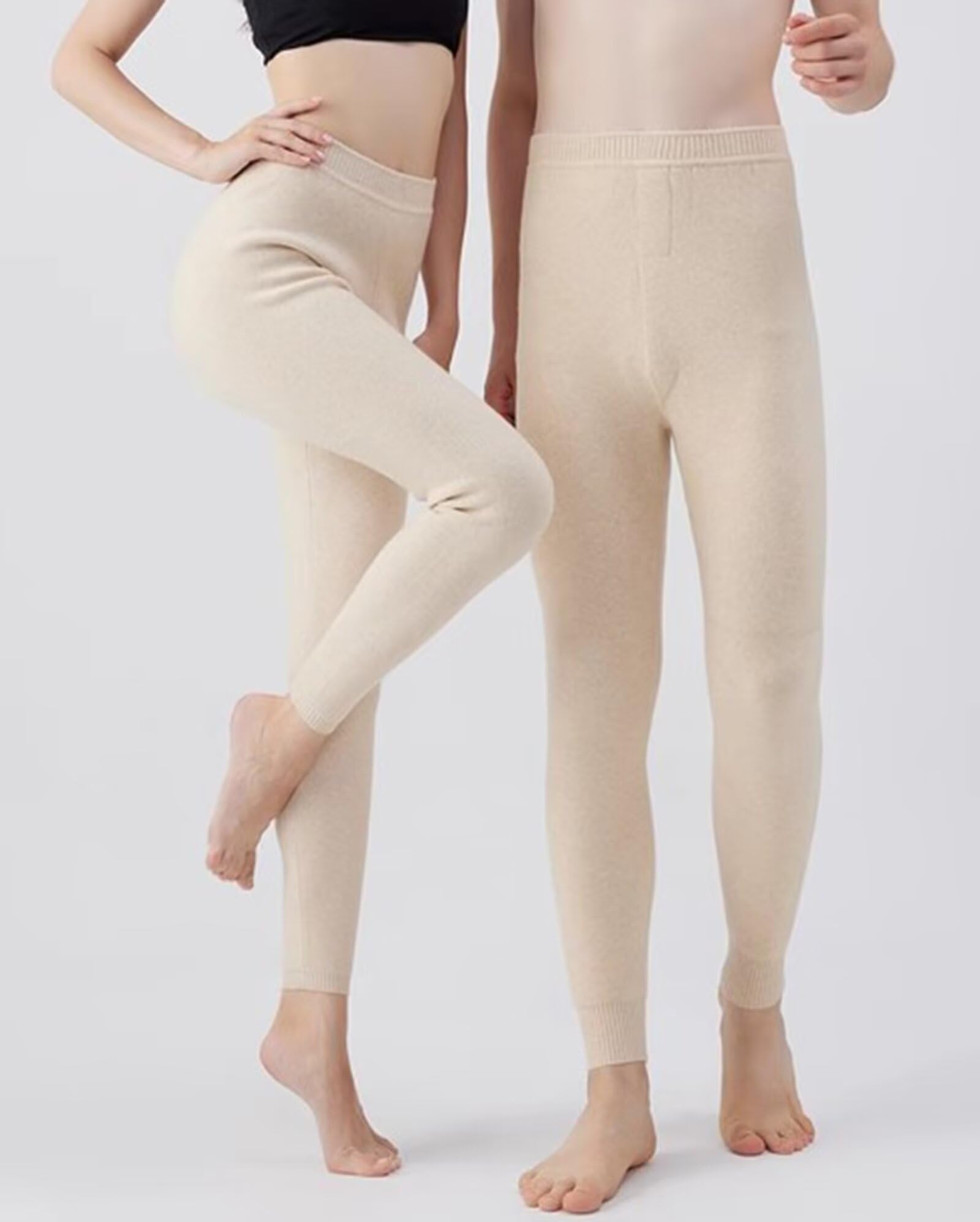Hombres Mujeres Leggings Invierno cálido 100% Cachemira Ropa Interior térmica Pantalones térmicos