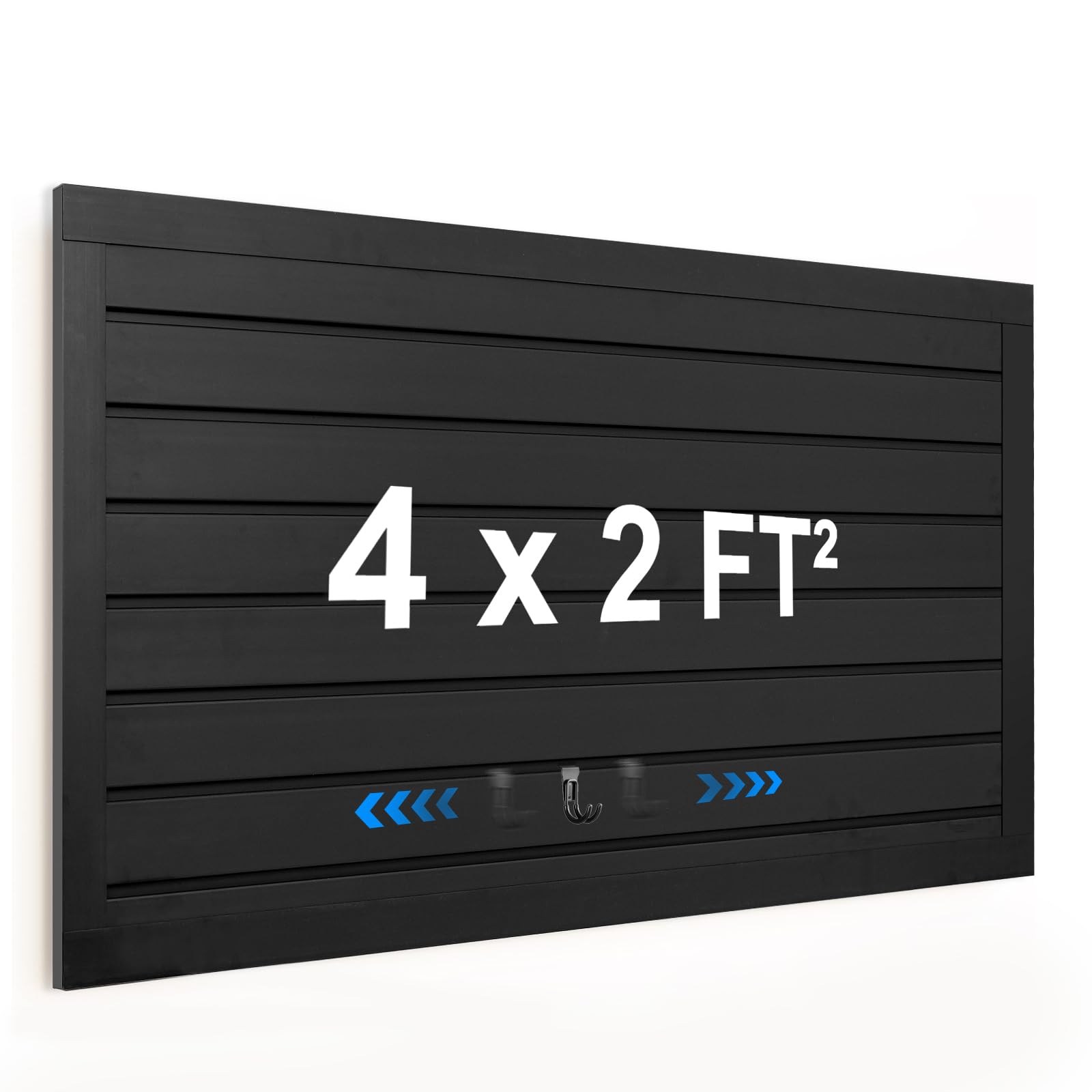 Photo 1 of [4x2 Ft²] PVC Slat Wall Paneling, Adjustable Slatwall Panels with Coupling Structure, Slatted Wall Panel System with Customizable Storage Options, DIY Cutting & Easy-to-Install Slatwall Board Shelves