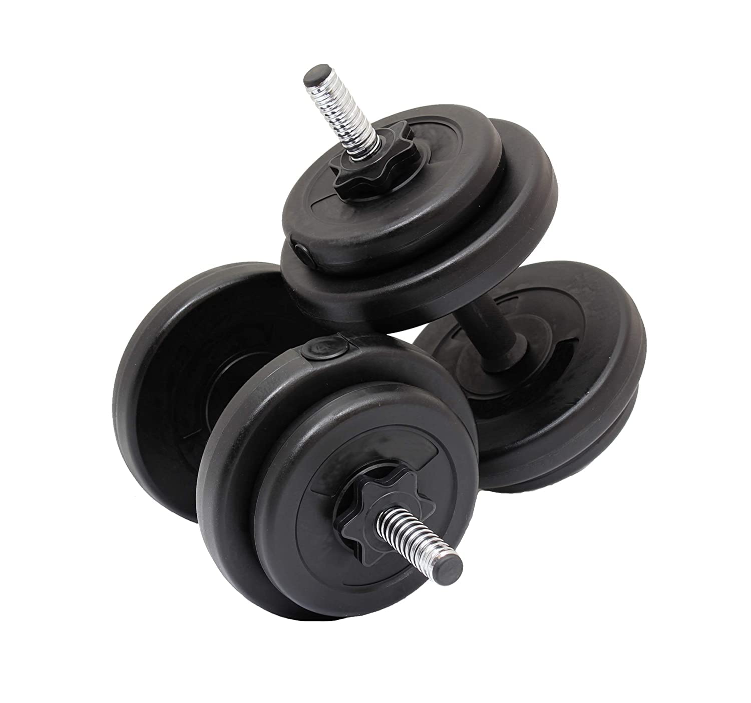 Encanto Gym Combo 10-20 KG Dumbbell Set, One Pair of Adjustable Dumbbell Rods with PVC Dumbbell Plates (10) 1