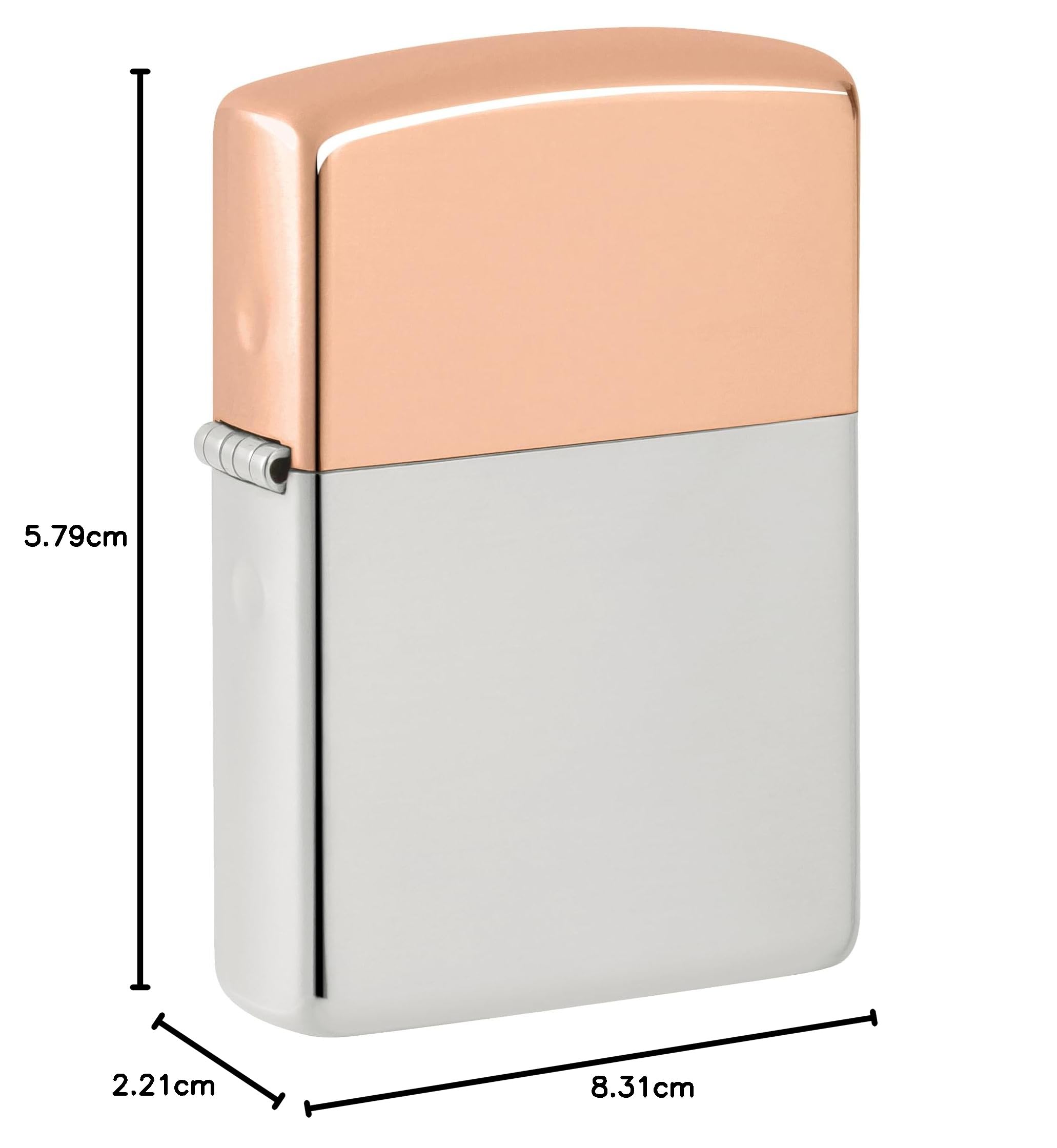 Zippo Accendino da tempesta – Bimetal Collectible, custodia in argento Sterling, Copper Lid, Base Model – Ricaricabile – Riutilizzabile – Design antivento – Confezione regalo – Made in USA
