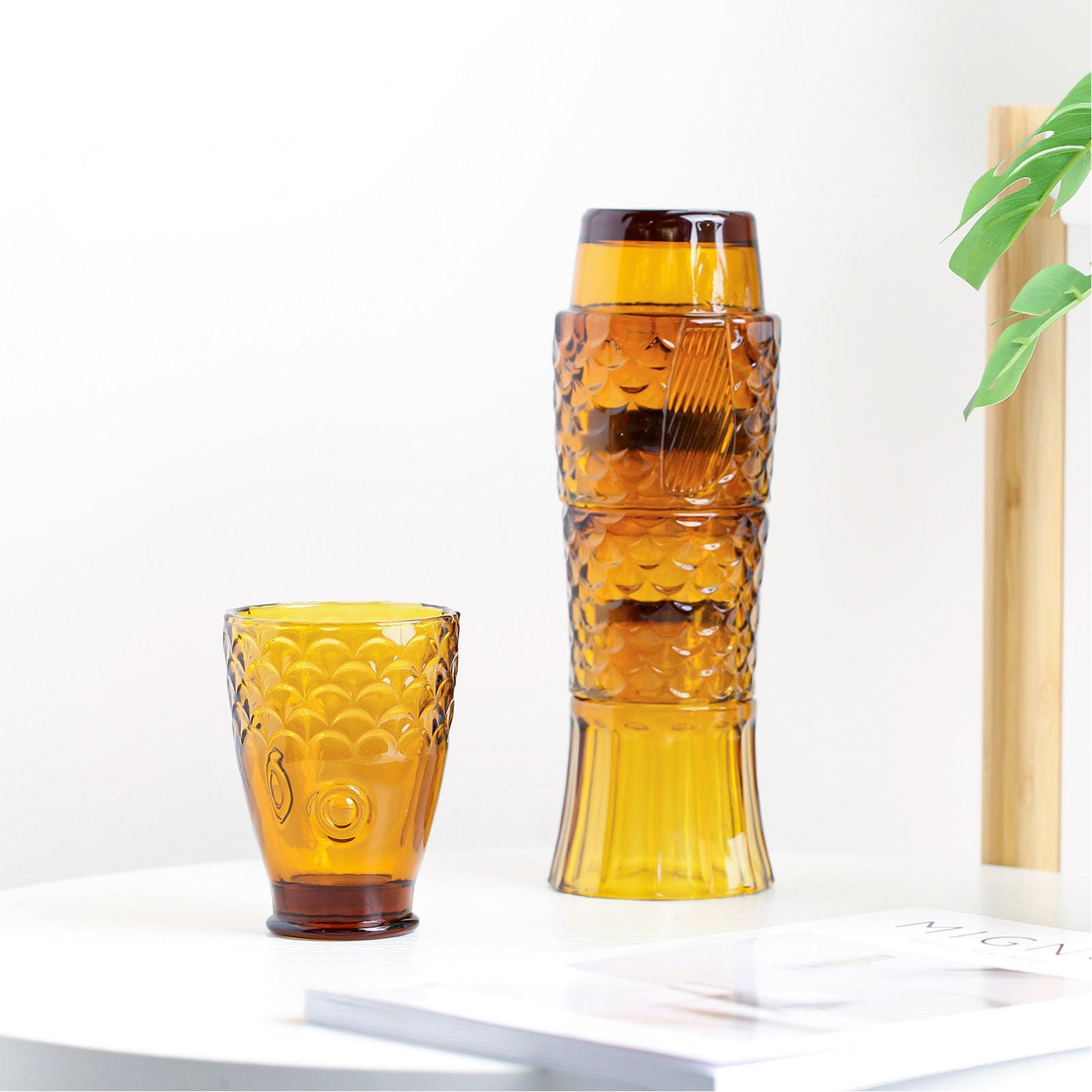 Fish Stackable Szklane kubki dekoracyjne szklanki do drinkingu do domu, baru, na imprezę