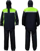 Conjunto de Capa de Chuva para Ciclismo com Capas para Sapatos - Impermeável, Refletivo, Respirável - Capuz Ajustável - Tamanhos M/G/GG (Verde com Preto)