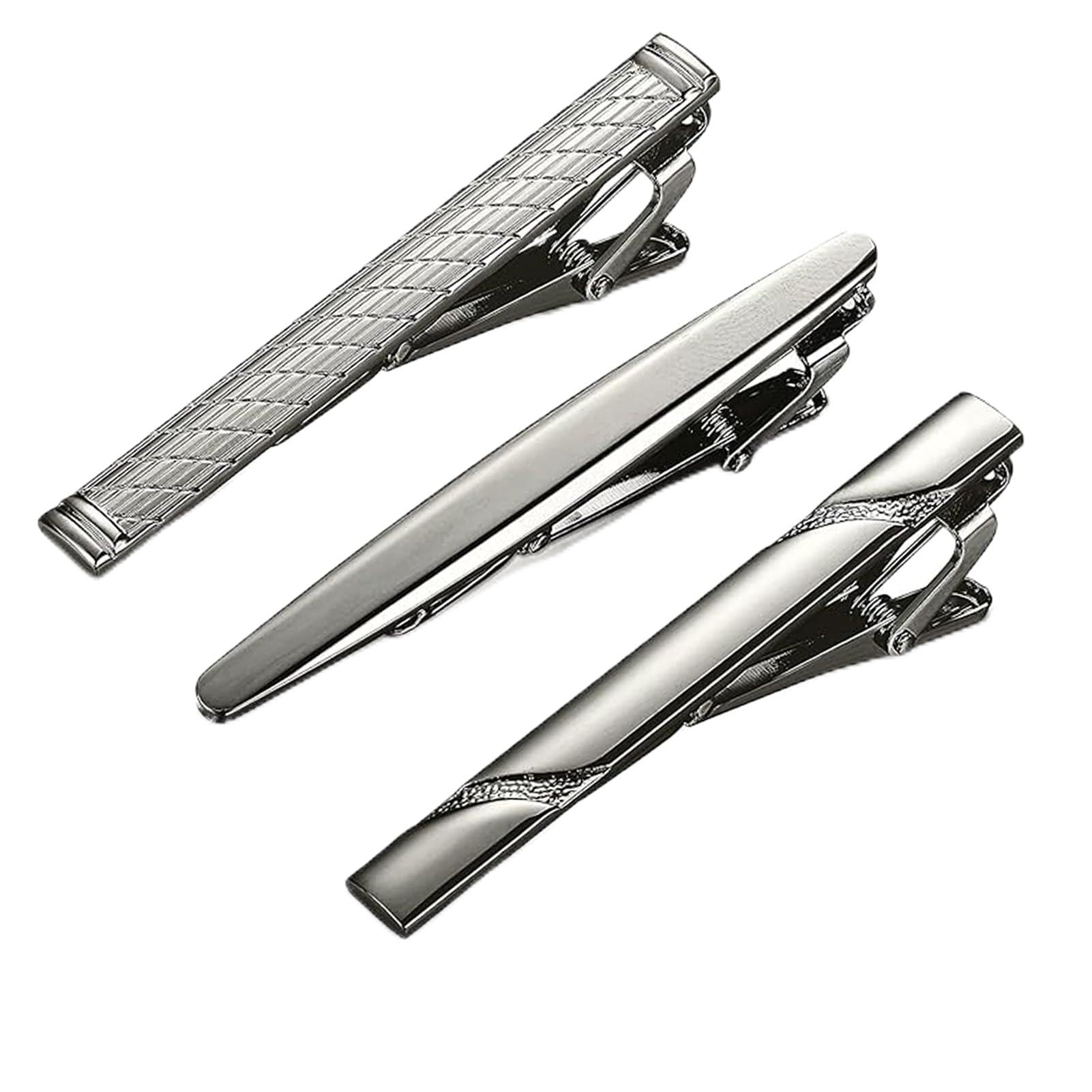 Zestaw 3 spinek do krawata dla mężczyzn – eleganckie spinki do krawata na różne okazje, NO, Skóra