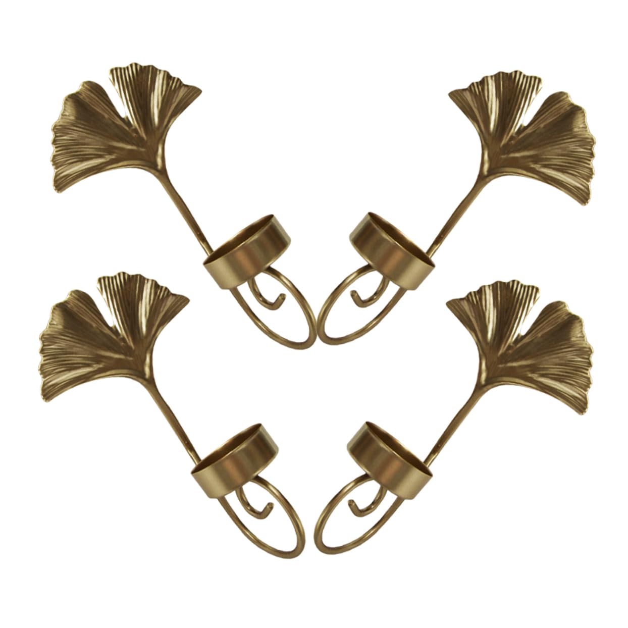 OUNONA 2 Set Portacandele Da Metallo Forma Foglia Decorazione Per Interni Per Sposi E Appassionati Design 4 Pezzi*2