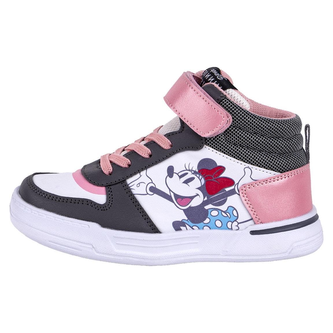 Minnie Mouse Trainers - Multicolour - UK Size 13.5 JNR - Velcro and Laces - Boot-Style Trainers with Lightweight EVA Sole - Minnie Printed Design - Original Product Designed in Spain