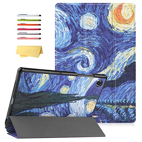 UUcovers Case for Samsung Galaxy Tab A8 10.5' (2022) (SM-X200/X205/X207) Magnetic Cover with Auto Sleep/Wake Multi-Angle Stand Lightweight PU Leather Hard Back Shockproof Shell,Van Gogh, Starry Night