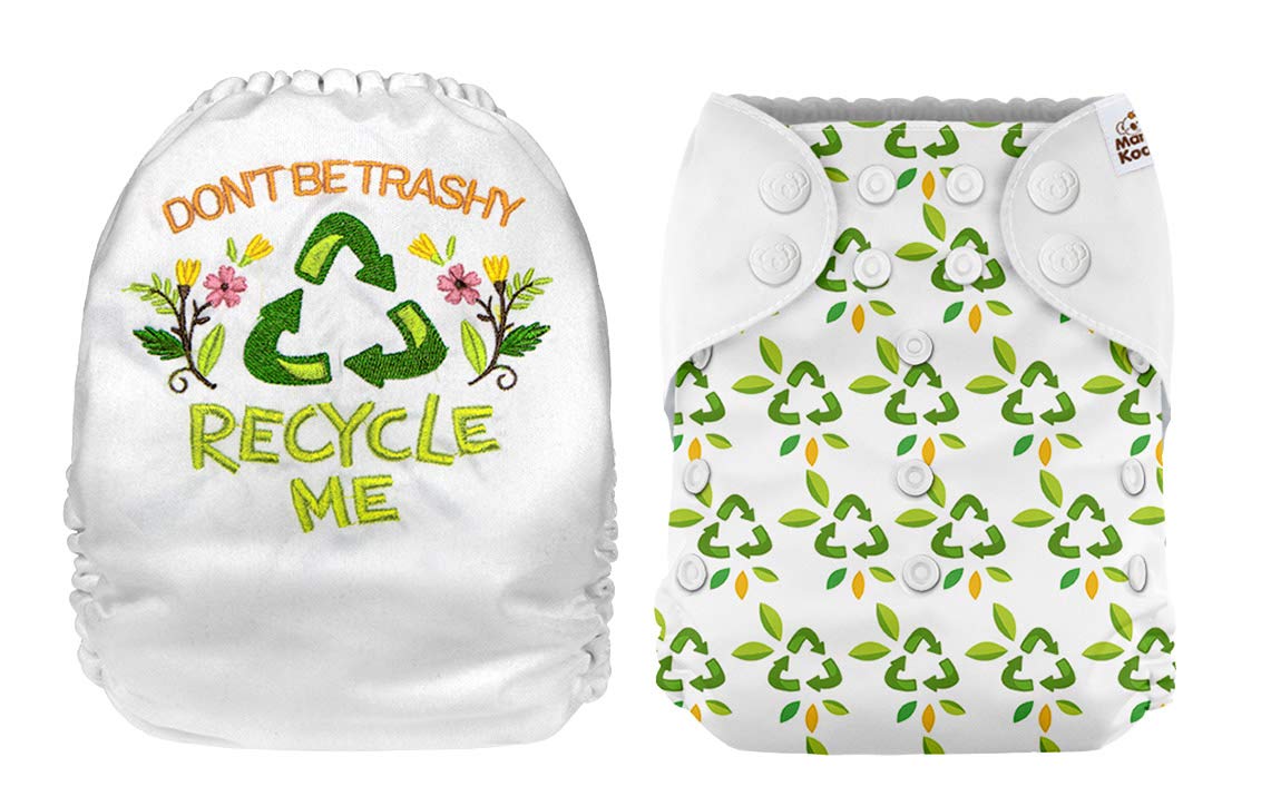 Mama Koala Embroidery One Size Baby Washable Reusable Pocket Cloth Diaper with 1 One Size Microfiber Insert (36107)