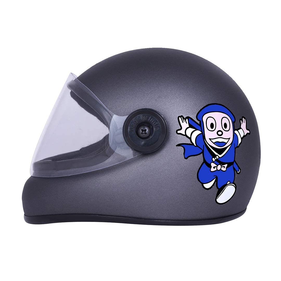 Sage Square Adjustable Cartoon Design Full Face Helmet for Kids Baby Safety and Comfort. (3-12 Yrs) (Grey Matte)-image-46
