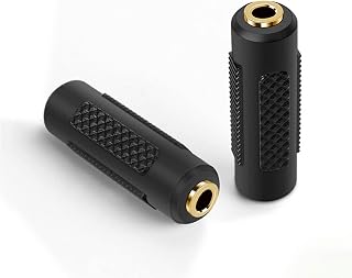SHANFEILU 3.5mm Stereo Jack to 3.5mm Jack Adapter Female to Female Audio Connector Coupler Gold Plated for Stereo Cable Speaker & Headphone 2 Pack