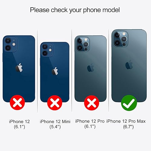 Miniatura 2 de Funda para iPhone 12 Pro Max, con cremallera y tarjetero para mujeres y hombres, funda de piel sintética con correa para la muñeca para iPhone 12