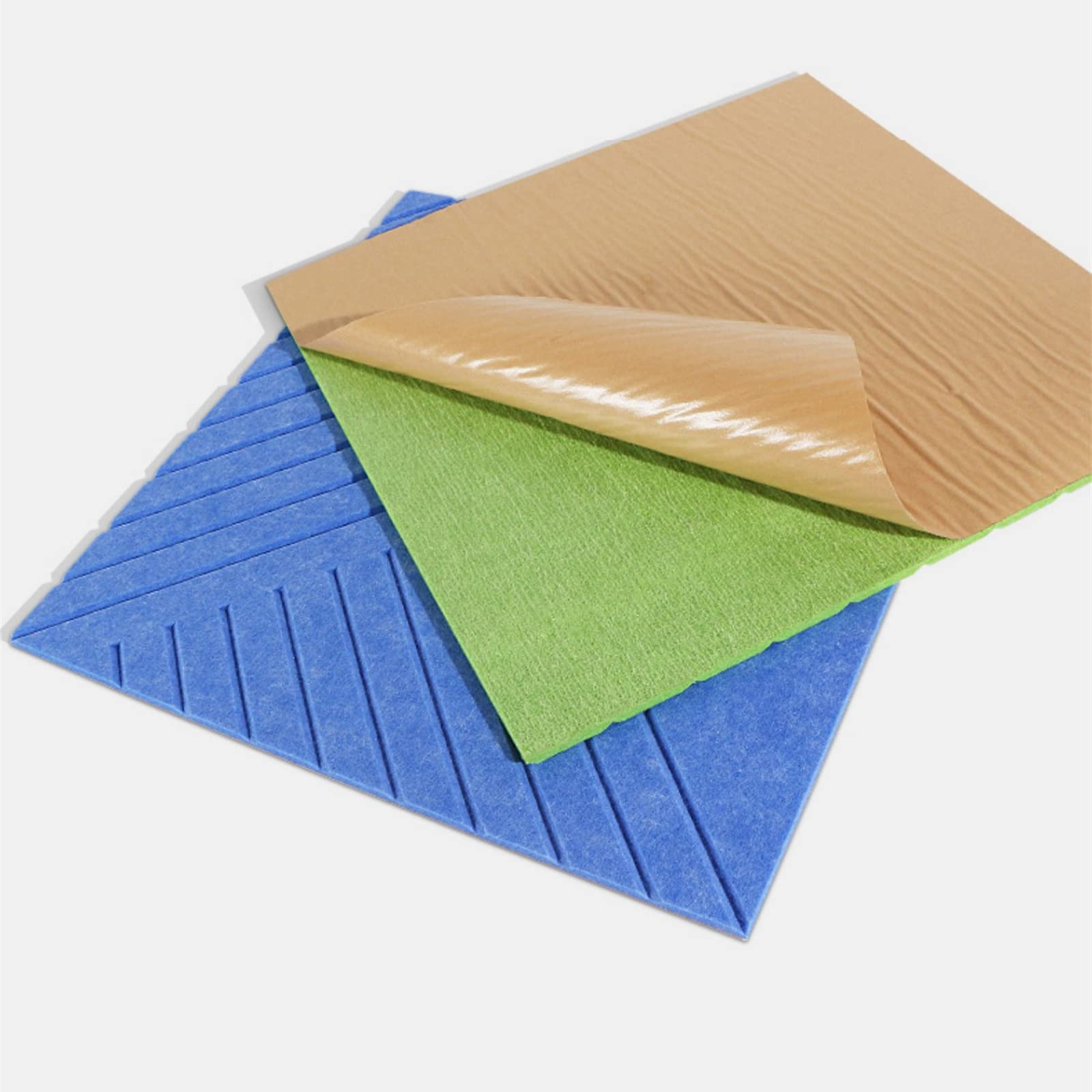 Pannelli fonoassorbenti in schiuma ad alta densità – Confezione da 10 grandi piastrelle acustiche da parete 50 x 50 x 1 cm, per studio teatro e uso domestico, pannelli autoadesivi in feltro per