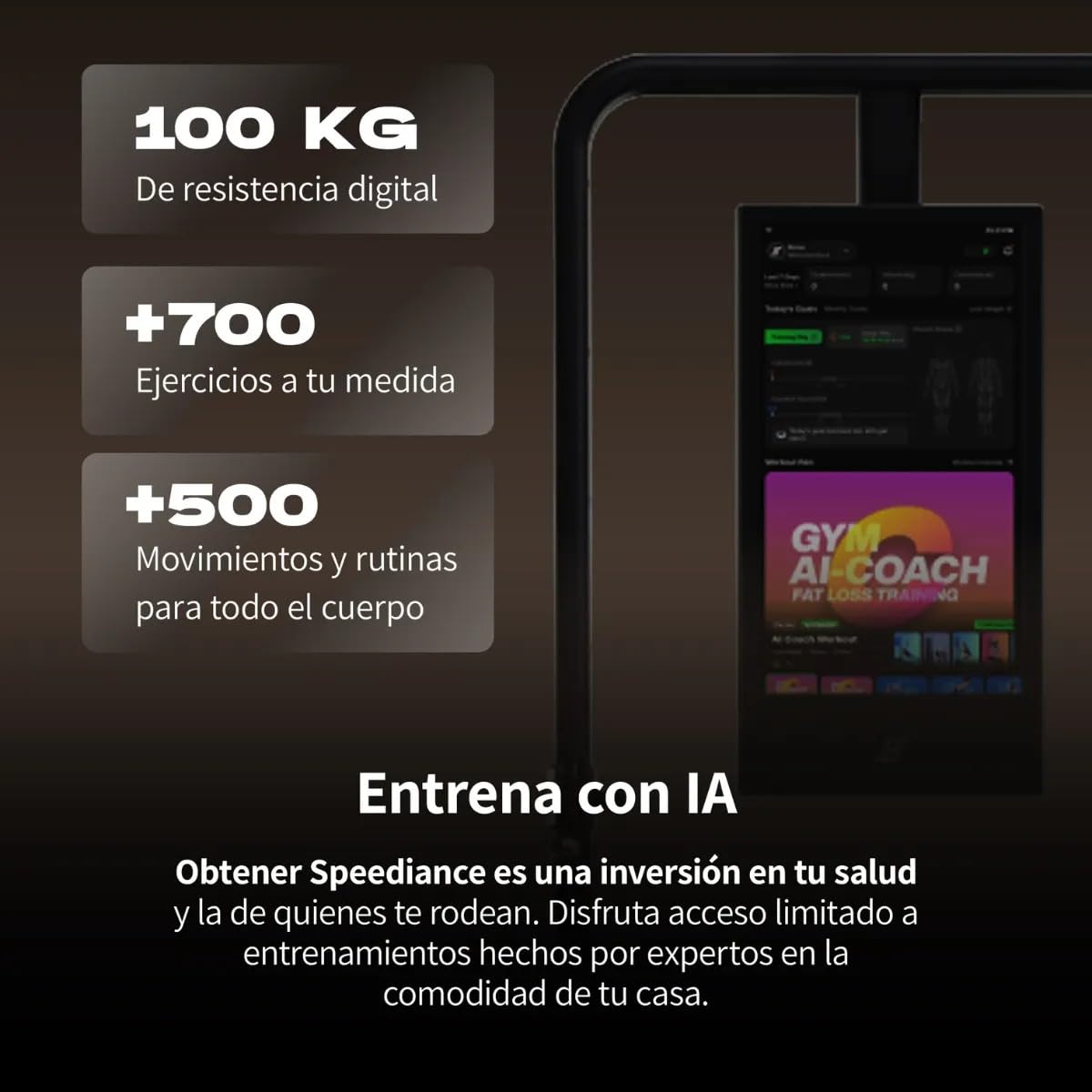 Speediance Gym Monster 2 - Gimnasio en Casa Inteligente Todo en Uno con Resistencia Digital de 100kg, Máquina de Poleas Dual, Banco Ajustable y Pantalla Entrenamiento IA, + 700 Entrenamientos Guiados
