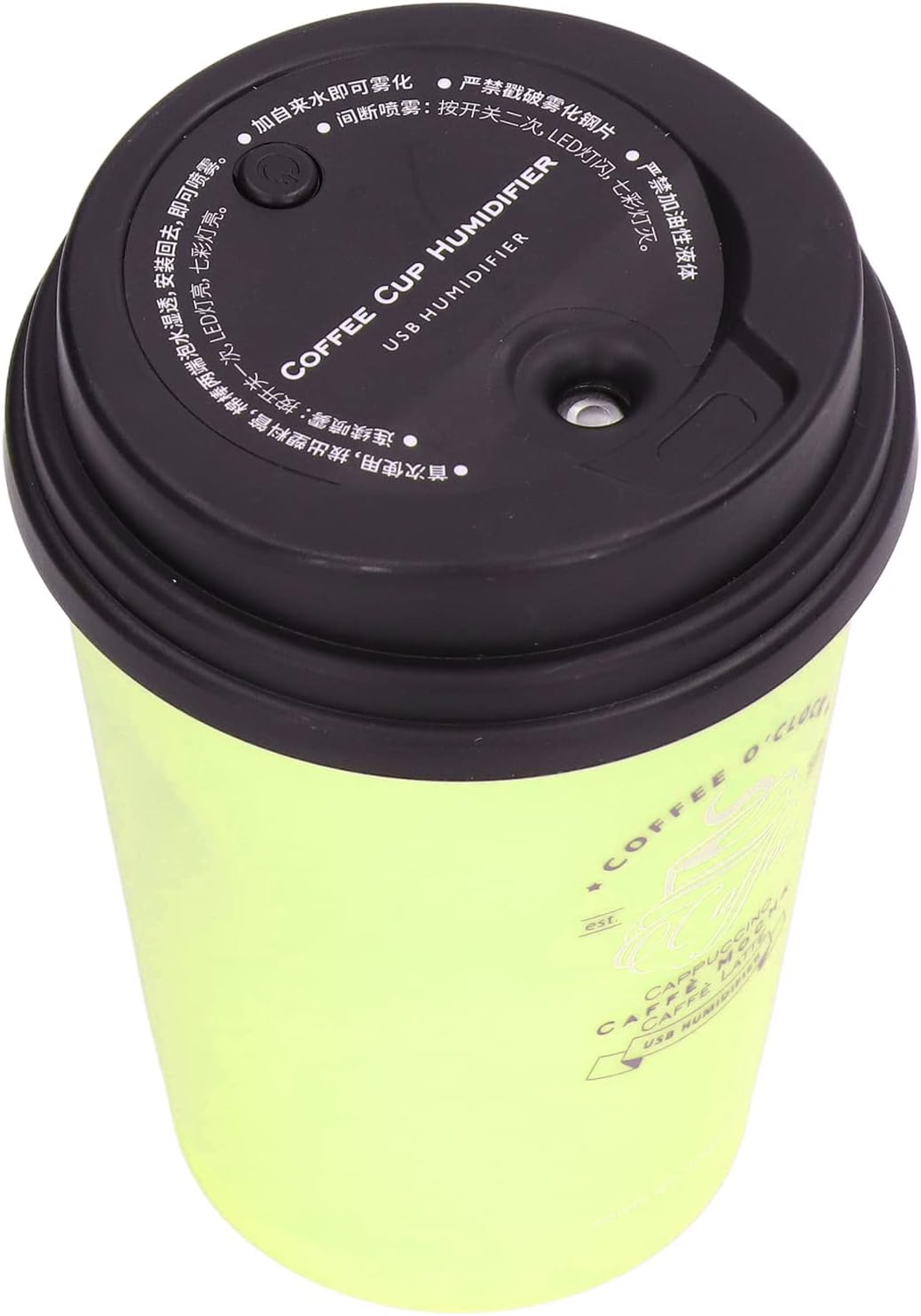 Humidifiers for Bedroom,Rechargeable Mini Cool Mist Humidifier,300ml Cool Mist Humidifiers,Cute Coffee Cup Humidifieres,Low Noise,Auto Shut-Off,Small Humidifier for Plant,Office,Desk,Car(Green)