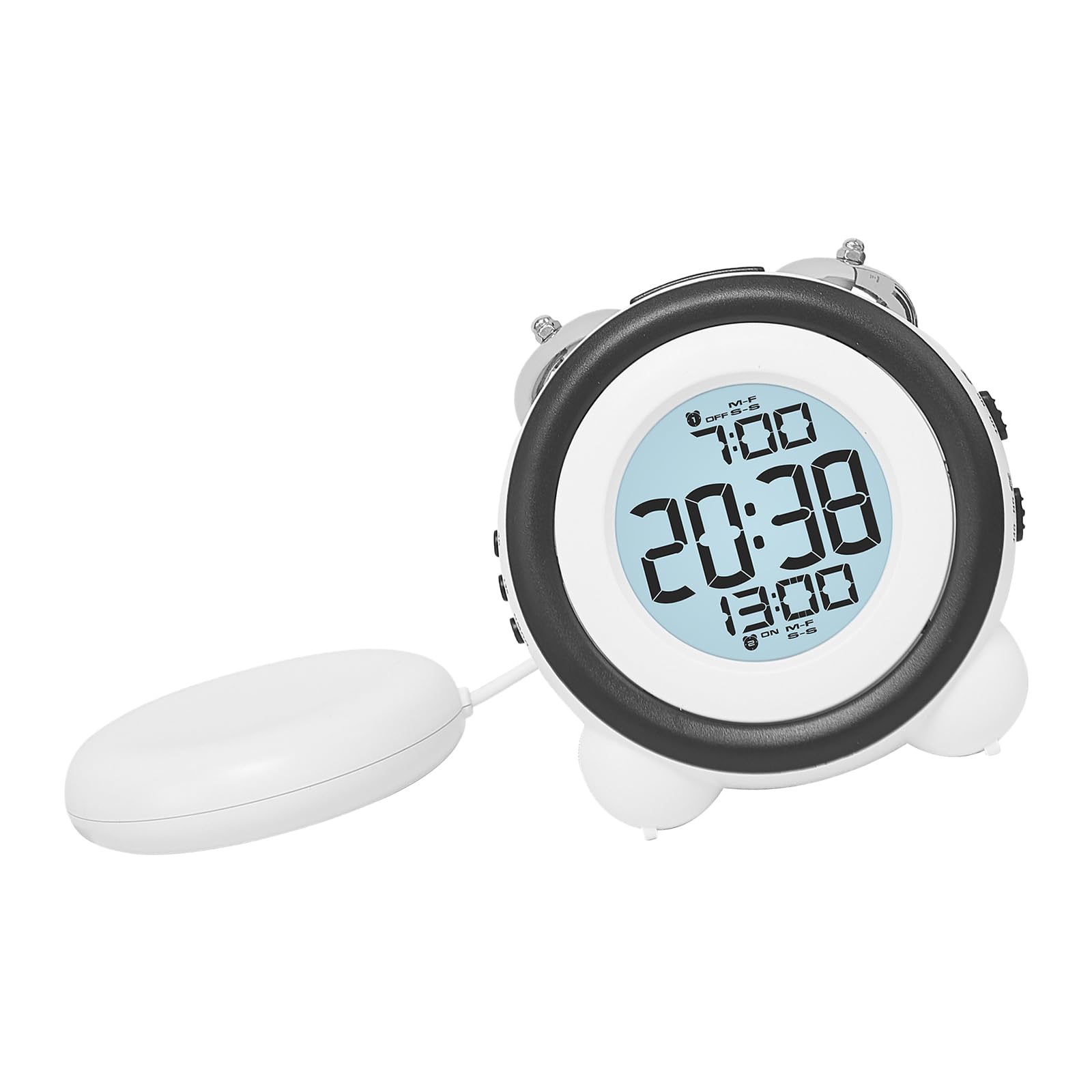 YROHGKPN Practical Vibrating Alarm Clock with Twin Bells Simple Pattern Backlight Perfectly for Home or Timekeeping Needs Loud Vibrating Alerts