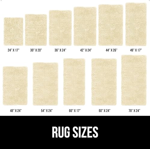 Vista 195 de Gorilla Grip - Tapete de baño de 30” x 20”, de felpilla gruesa, suave y absorbente, secado rápido, de microfibra, con reverso de caucho, para piso